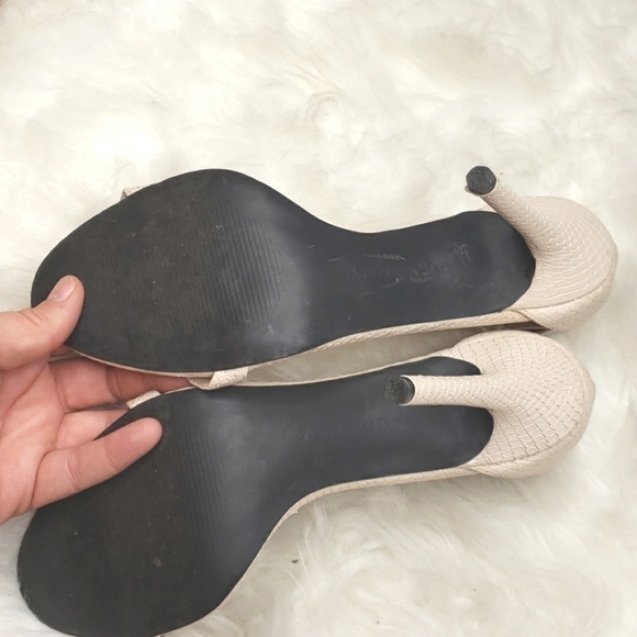 PURE NAVY Cream nude  Leather Two-Piece Alnke strap Sandal Off white 9M … - Picture 8 of 13